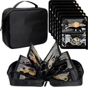 Reis Sieraden Organizer Case, Juwelen Tassen voor Reizen, Sieraden Binder met 24 stuks Clear Zipper Velvet Zakjes voor het opslaan van oorbellen, ringen, ketting, armband, horloge (zwart)