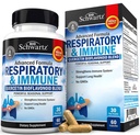 Supplément de soutien respiratoire et immunitaire avec Quercetin, Vitamine D & Cordyceps, aide à apaiser les tissus respiratoires tout en maintenant le mucus, Vitamines de santé pulmonaire pour les femmes et les hommes, 60 capsules