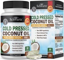 Kokosolie Capsules 2000mg - Biologische Pure Extra Virgin Ongeraffineerd Koud Geperst MCT Rijk & niet-GMO voor gezonde huid Nagels Haargroei Ondersteuning Bloating Anti Aging Digestie - 120ct (2 maanden aanbod)