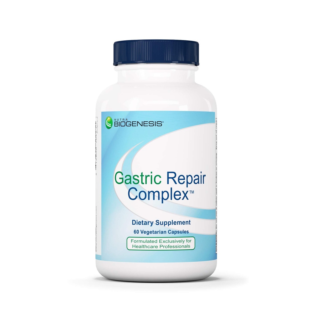 Nutra Biogenese Gastric Support Complex - DGL Licorice Supplement, Deglycyrrizinated Licorice Root Extract voor maximale absorptie, Digestie Ondersteuning met Mastic Gum, Aloë & Bismut - 60 Capsules