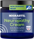 Basic Vigor Migrastil Neuropathy Relief Cream Extra Strength pour pieds, jambes et mains. Fabriqué aux USA. Vegan et sans cruauté, non-graisse, doux, non-brûlant avec effet de refroidissement (4 oz.)