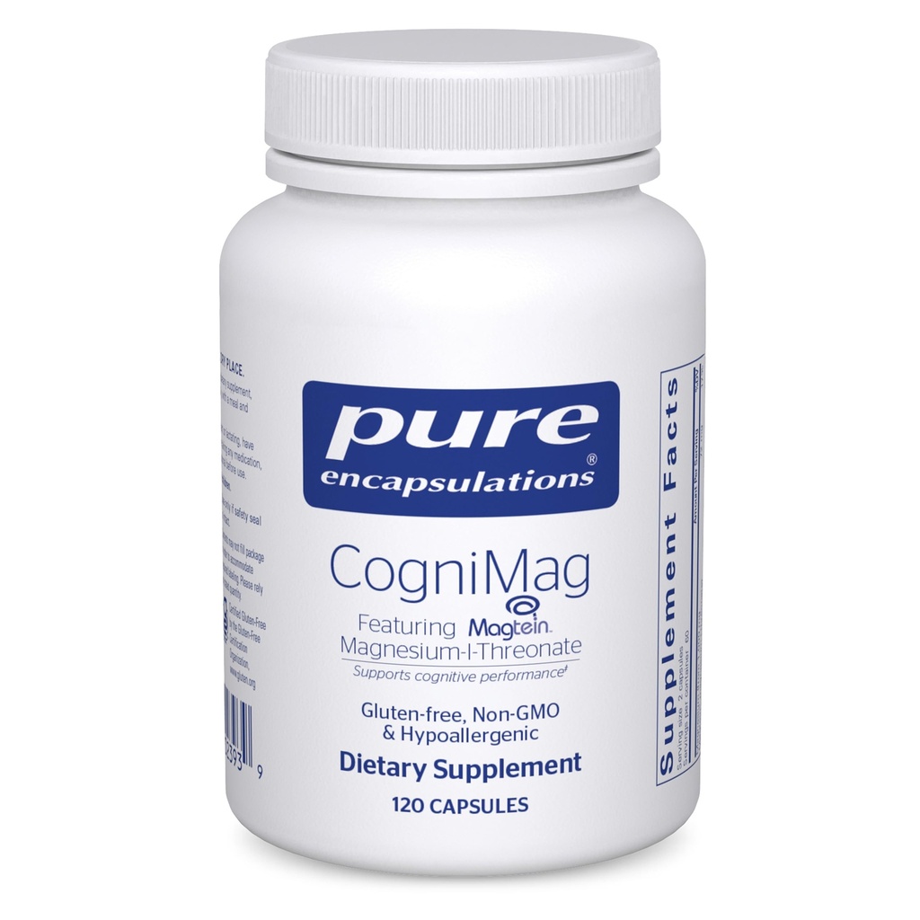 Pure Encapsulations CogniMag 120's - Magnesium-L-Threonate Supplement - Supports Brain Health & Memory* - Includes Magtein & Polyfenol Blend - 120 Capsules