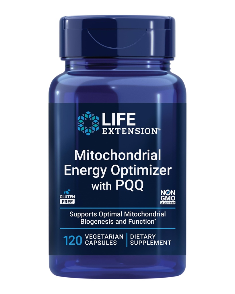 Prolongation de vie Mitochondrial Energy Optimizer avec PQQ - Supplément énergétique pour les Mitochondries en santé - Avec Taurine, Vitamine B, Pyrroloquinoline Quinone - Sans gluten, sans OGM - 120 capsules végétariennes