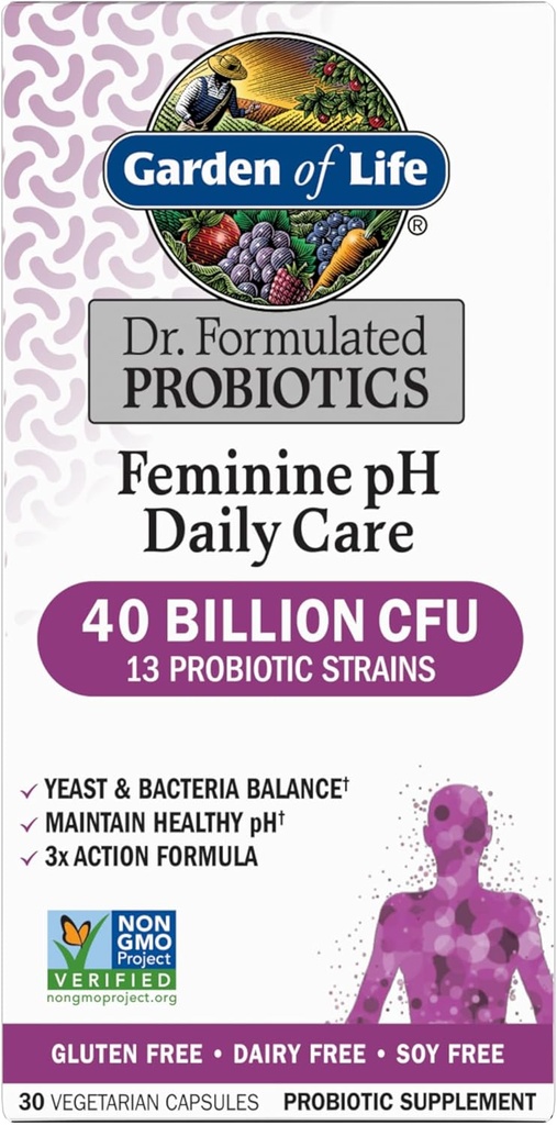 Garden of Life, Femini Ph Daily Care Probiotic Capsule, 30 Tellen