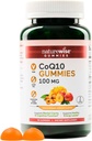 NatureWise CoQ10 Gummies 100mg - Perzik Mango smaak - Supplement voor de gezondheid van het hart en antioxidant activiteit - Pectin-based, veganistisch, soja en glutenvrij, niet-GMO - 90 Tellen[45-dagen aanbod]