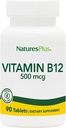 Natures Plus Vitamine B12 (Methylcobalamine) - 500 mcg, 90 Vegetarische tabletten -High Potency Red Blood Cell Support - Natural Energy Booster, bevordert de algehele gezondheid - Glutenvrije - 90 porties