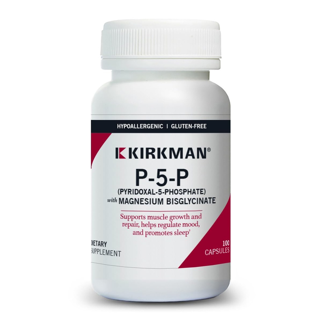 Kirkman – P-5-P (Pyridoxal 5-Phosphate, vitamine B-6 Métabolite) avec du bisglycinate de magnésium - Hypoallergénique