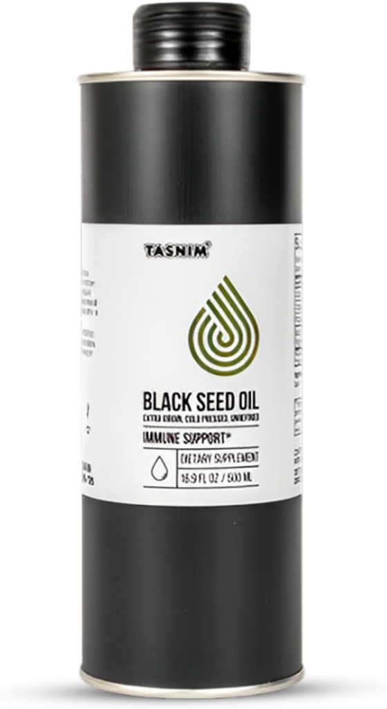 100% Ethiopische BlackSeed Oil 16,9 Fl Oz - Cold Pressed Black Seed Oil for Immune Support, High Potency 5,7% - 21% Thymochinon Skin, Hair & Overll Health - Ongeraffineerde Black Cumin Seed Oil - Glutenvrij