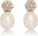 18K Gold Plated Sterling Silver Stud Pink Cultuur Parel Oorbellen