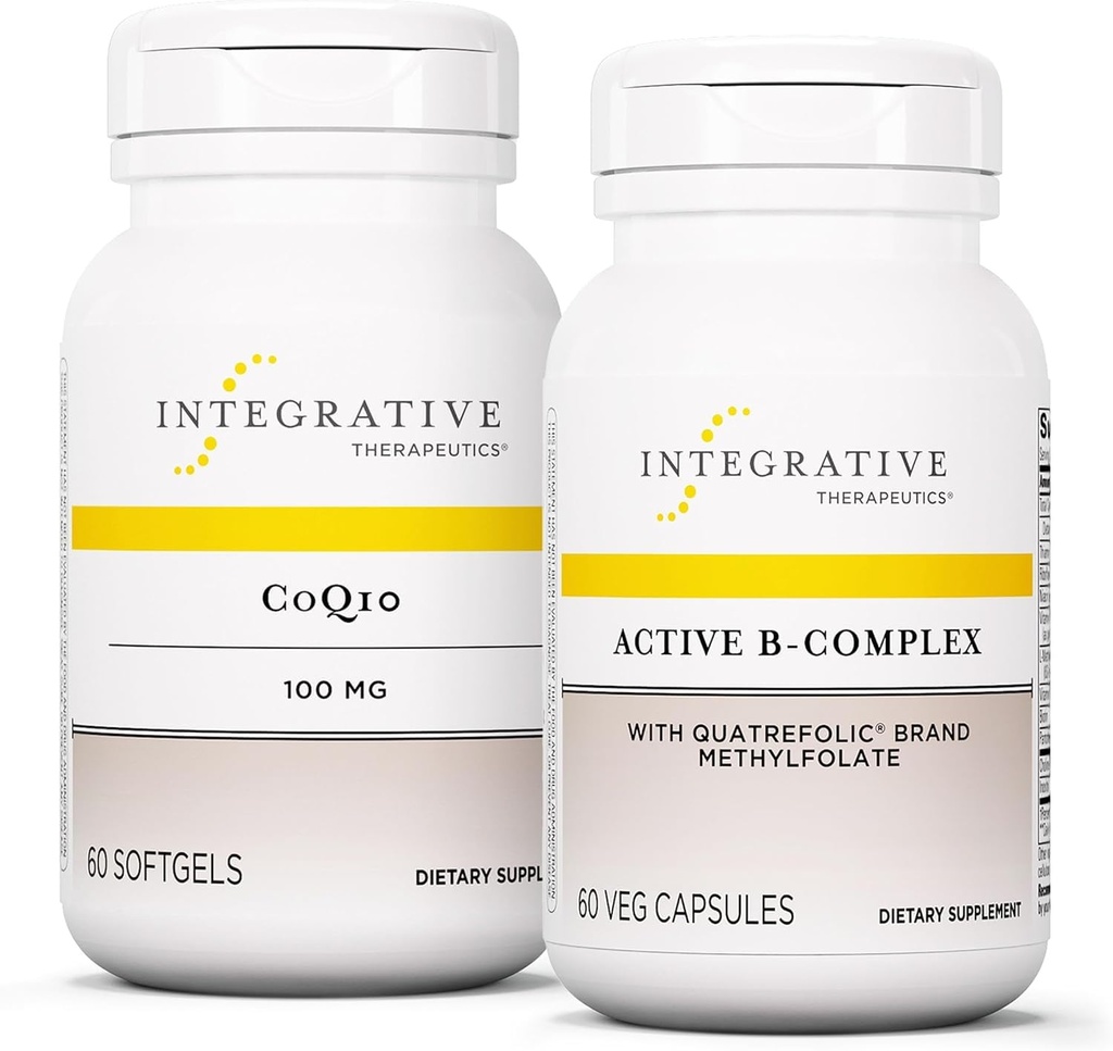 Integrative Therapeutics Bundle with Active B-Complex, 60 Capsules & CoQ10 (100 mg), 60 Softgels - Active B-Complex to Support Energy Metabolisme* - CoQ10 to Support Heart & Brain Health