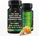 INNIX Dieetsupplement met Sea Moss, Black Seed Oil, Ashwagandha en Burdock Root-Irish Sea Moss 3000mg, Black Seed 2000mg, Ashwagandha 1000mg, Bladderwrack 1000mg, Burdock Root 1000mg.