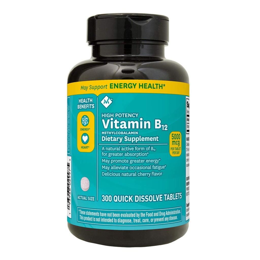 Member Mark Vitamine B12 methylcobalamine, Dieetsupplement 300 ct.Quick Solution Tablets
