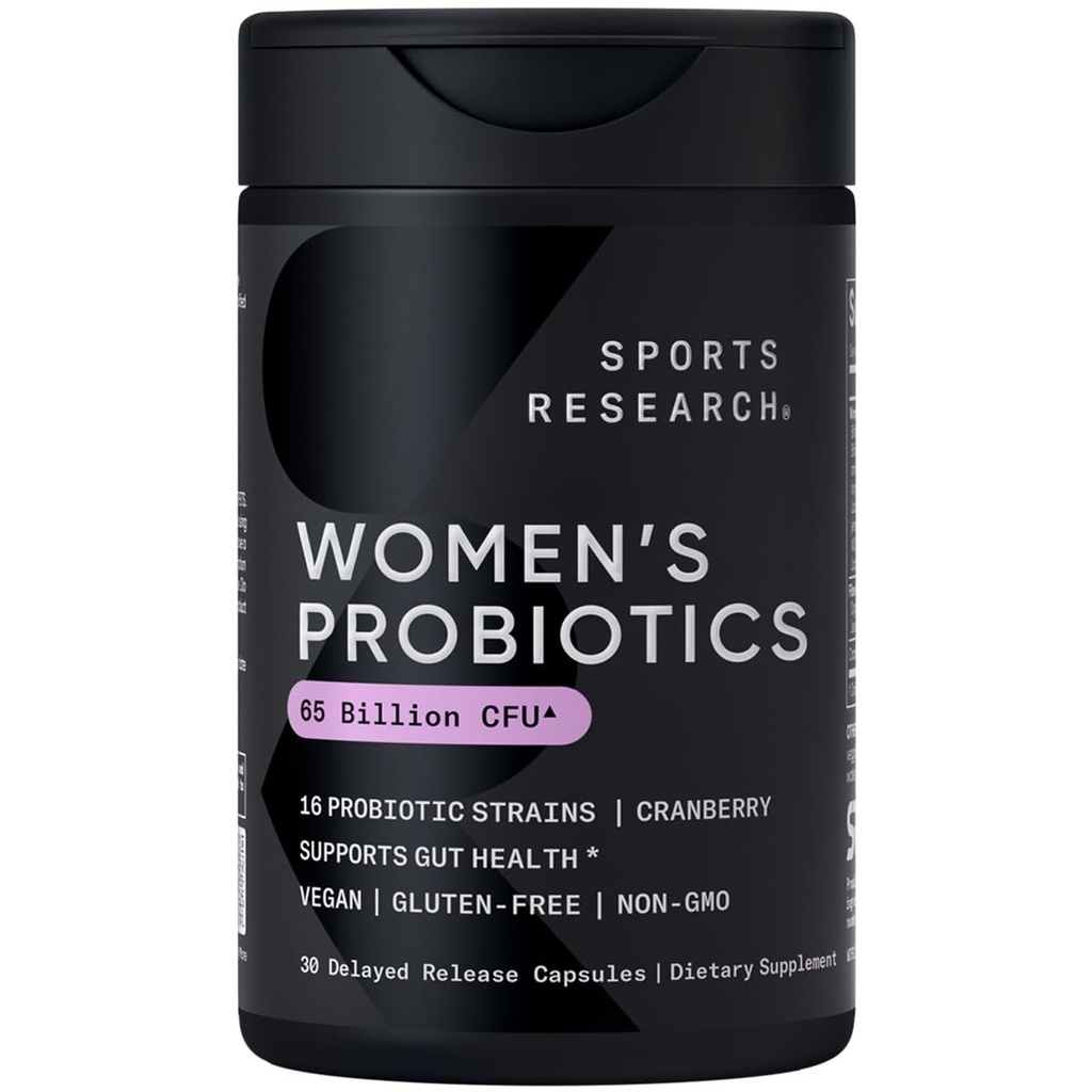 Sports Research® Women's Probiotics 65 Billion CFU w/Cranberry, 30 Count