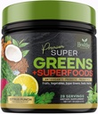 Greens Powder Superfood Supplement - Super Green Reds Smoothie Mix Mengen met Spirulina, Tarwegras, Chlorella, Beet, Probiotica, Natuurlijke Antioxidanten - Vegan, Non-GMO - 28 Servers
