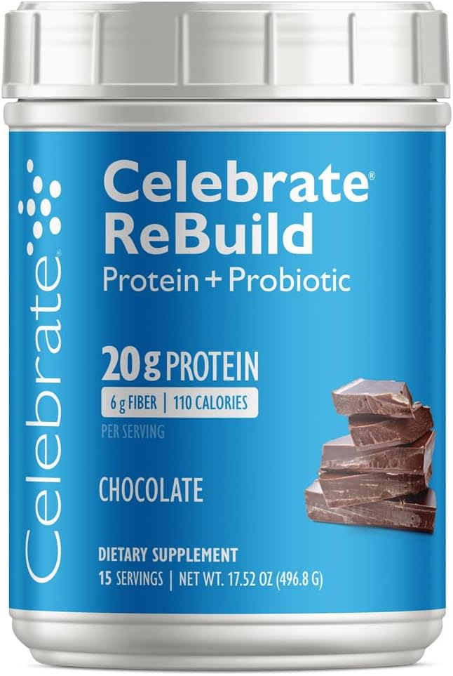 Vier vitamines Herbouw Proteïnepoeder met Probiotica & Prebiotica - 20g Wei Isolaat Proteïne, Hoge Vezel, voor post-Bariatrische Chirurgie Patiënten - Chocolade (15 porties)