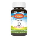 Carlson - Vitamine D3, 10000 UI (250 mcg), Suppléments Vitamine D, Soutien osseux et immunitaire, Softgels Vitamine D3, Santé cardiaque, Capsules de vitamine D sans gluten, 120 Softgels
