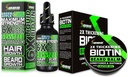 Kit de croissance de la barbe avec 2X Épaisseur Biotine Baume de la barbe et cire de moustache + 6X Biotine liquide avec des peptides de collagène pour la croissance des cheveux faciaux - Formulé en Amérique