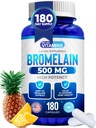 We Like Vitamins Bromelain 500mg Capsules - 1200 GDU/Serven - Bromelain Supplement from Ananas Extract - Proteolytische enzymen voor spijsvertering, Absorptie, gewrichtspijn, spierpijn - 180 capsules