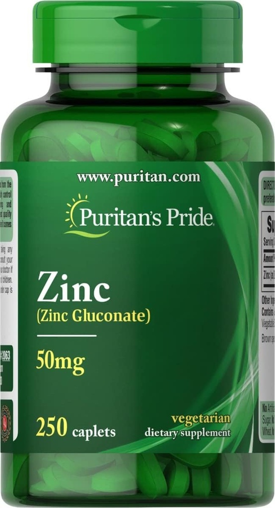 Puritan's Pride Zinc 50 Mg, 250 Count