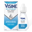 Visine Sec Eye Relief All Day Comfort Lubrifiant gouttes oculaires pour jusqu'à 10 heures de confort, gouttes oculaires sèches avec polyéthylène Glycol, 0,5 fl. oz