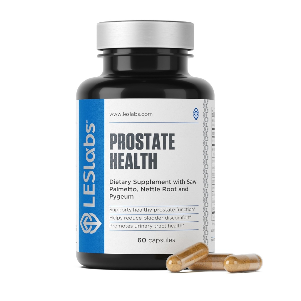 LES Labs Prostaat Gezondheid Prostaat Ondersteuning, Urinaire Tract Gezondheid, Minder Badkamer Bezoeken & Verbeterde Slaapplaats &amp; Saw Palmetto, Pygeum, Beta Sitosterol & Nettle Root &amp; Non-GMO Supplement 