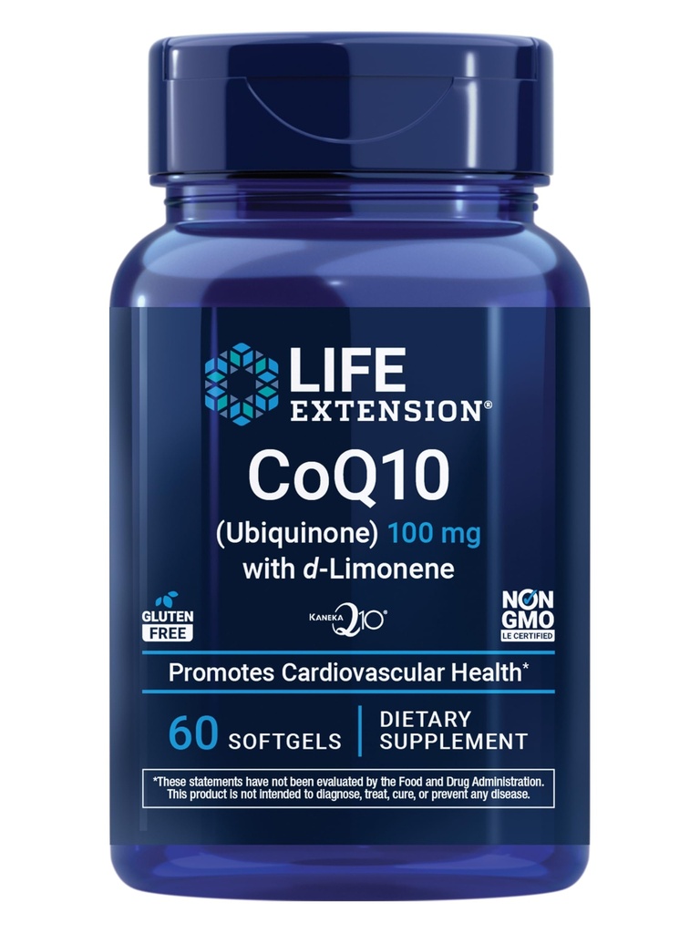 Life Extension CoQ10 (Ubichinon) met d-Limonene Hartgezondheid, Vecht Algemeen Moeheid, Betere absorptie Glutenvrij, Non-GMO 