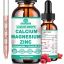 Calcium Magnesium Zink D3 met Kalm Magnesium Glycinate Plus Ashwagandha, L-Theanine, Liquid Calcium met Vitamine D3 en Magnesium Supplement voor Immune, Bot, Spier, Mood & Slaap Ondersteuning