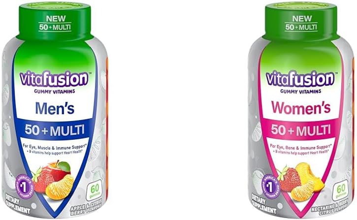 Vitafusie mannen en vrouwen 50+ Dagelijkse Multivitamine Gummies 60 Tellen