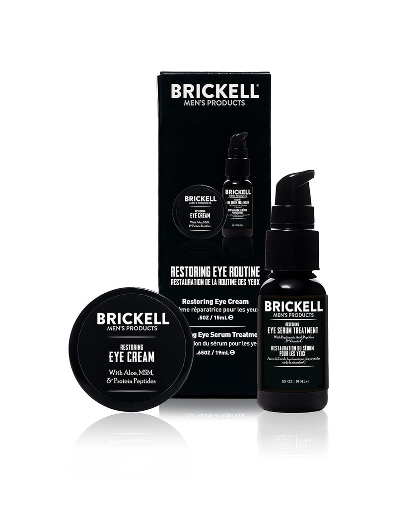 Brickell Heren herstellen Eye Routine voor mannen, Eye Cream en Serum voor mannen, natuurlijke en biologische, ongeparfumeerde, mannen huidverzorging geschenk set