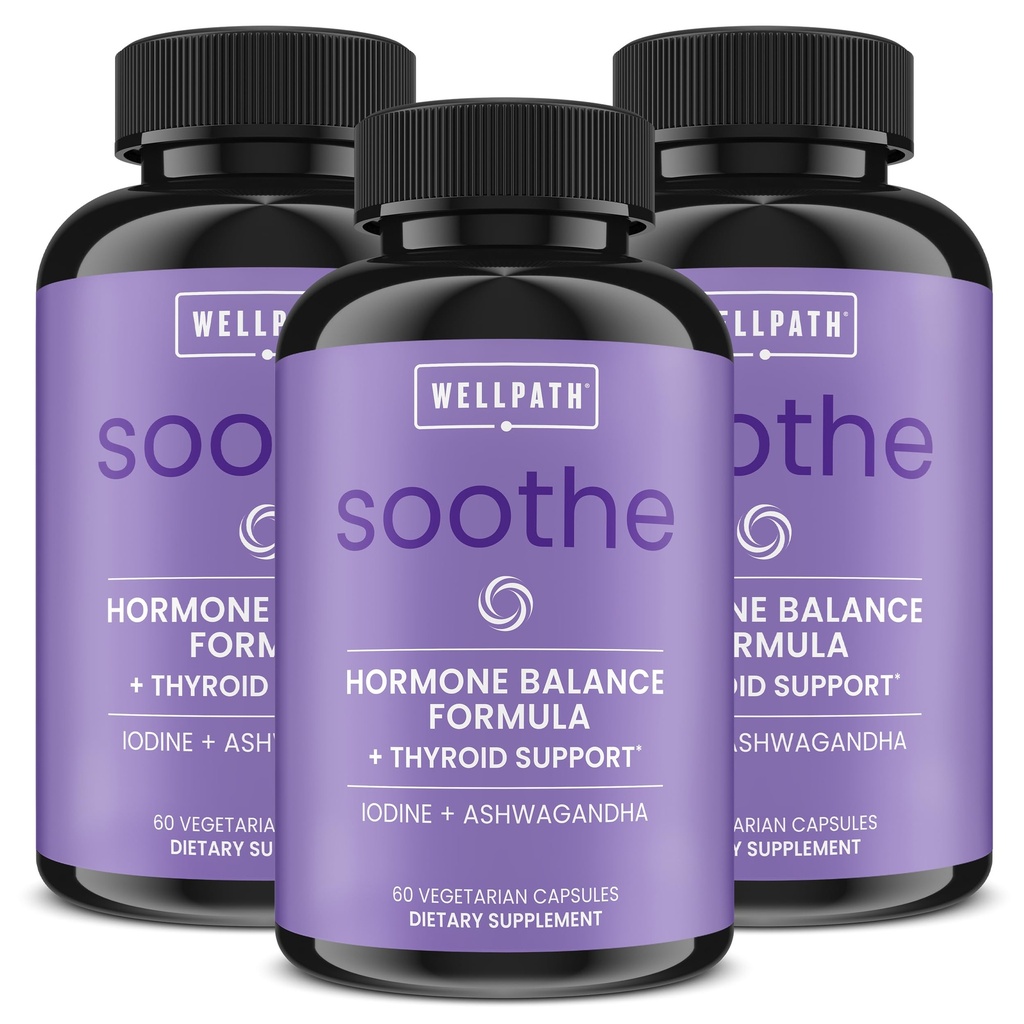 Soothe Hormone Balance for Women + Thyroid Support for Women (3-Pack) 