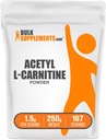 BulkSupplements.com Poudre d'acétyle L-Carnitine - en tant que HCl ALCAR, supplément de carnitine - sans gluten, 1,5 g par portion, 250 g (8,8 oz) (paquet de 1)