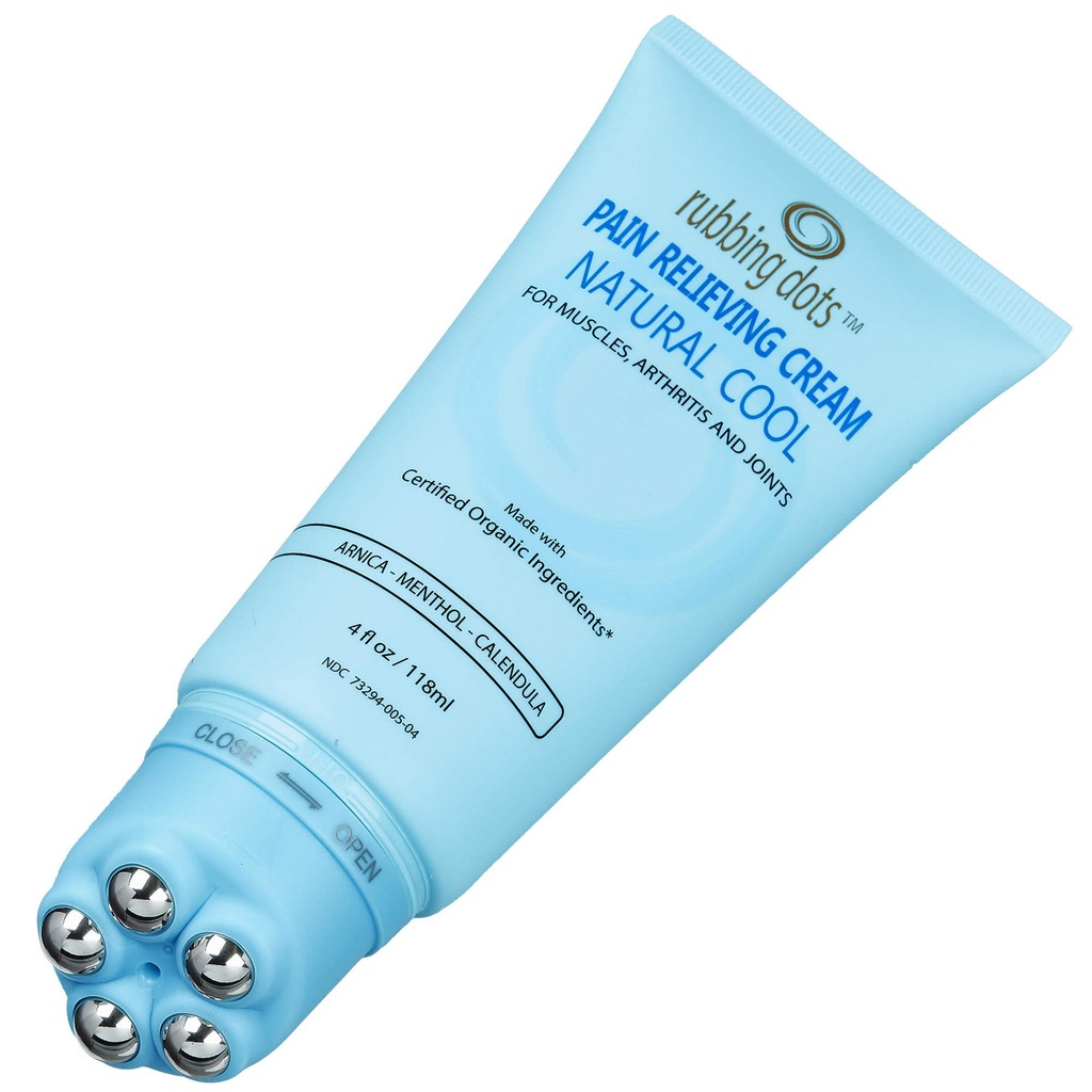 Muscle Pain Relief Cream - RUBBING DOTS 4oz Topische lotion voor rug, nek, schouder, gewrichts, knie, voet, been & Artritis Aches 