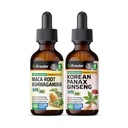 BIO KRAUTER Maca Root Ashwagandha Tinctuur 2 Fl. Oz. & Korean Panax Ginseng Tinctuur 2 Fl. Oz.