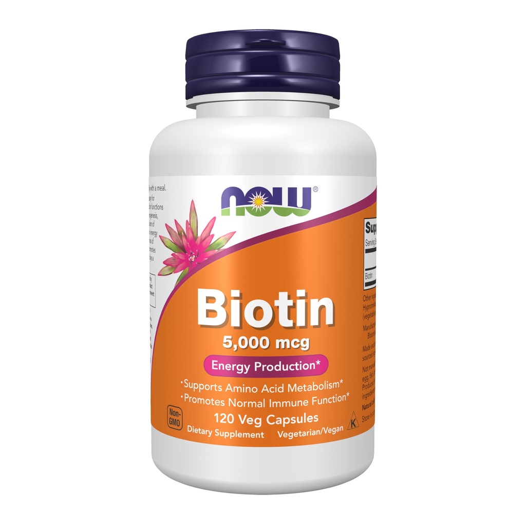 MAINTENANT Foods by Now Biotin Energy Production 5000 mcg- 120 Vcaps