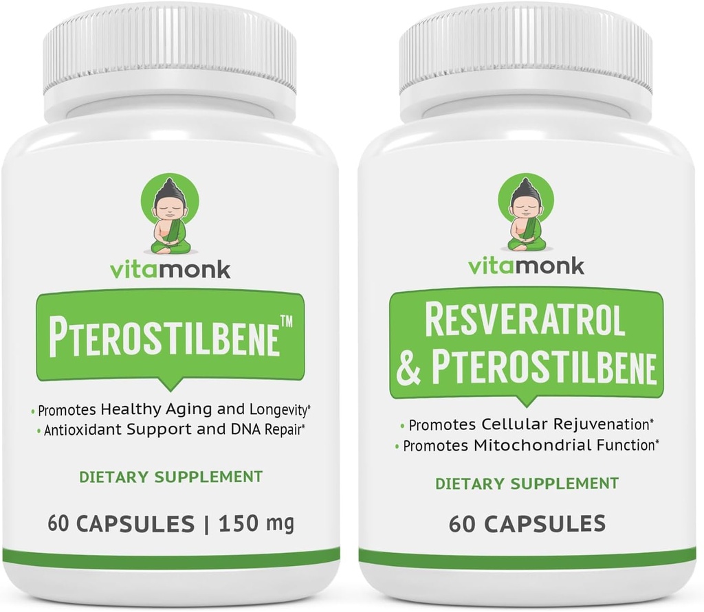 VitaMonk Longevity Duo - Résvératrol & Pterostilbene Power Pack