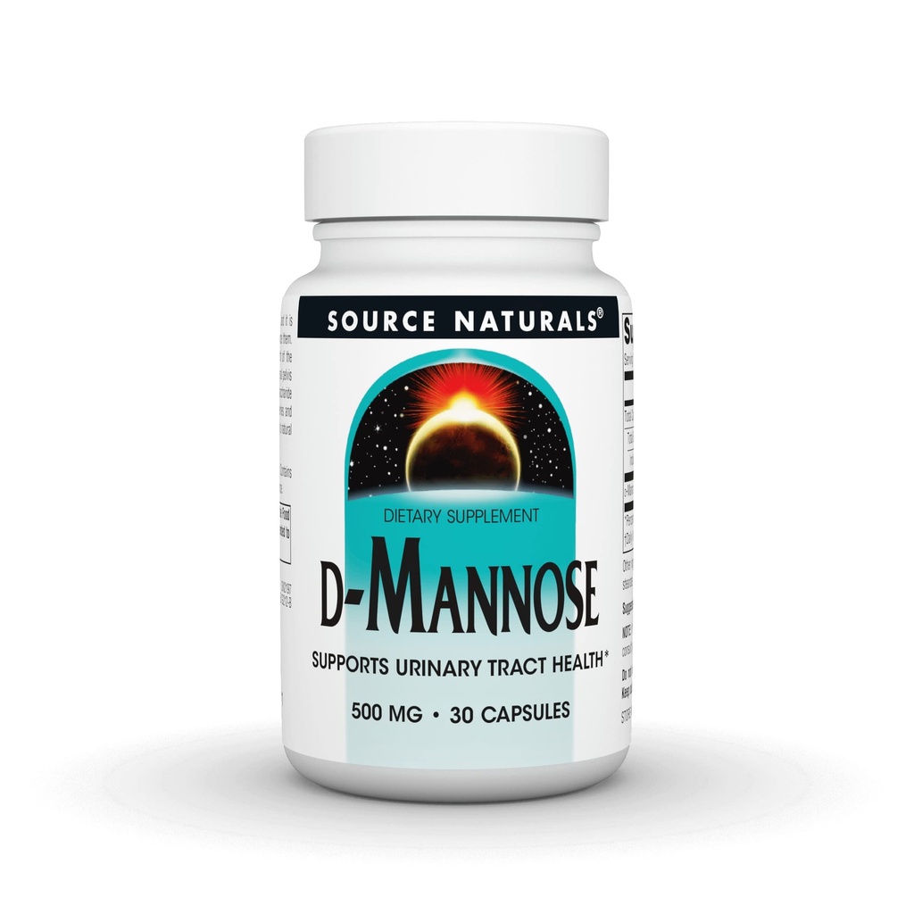 Bron Natuurlijken D-Mannose, Krachtige Urinaire Tract & Bladder Health Support*, 500mg - 30 Capsules