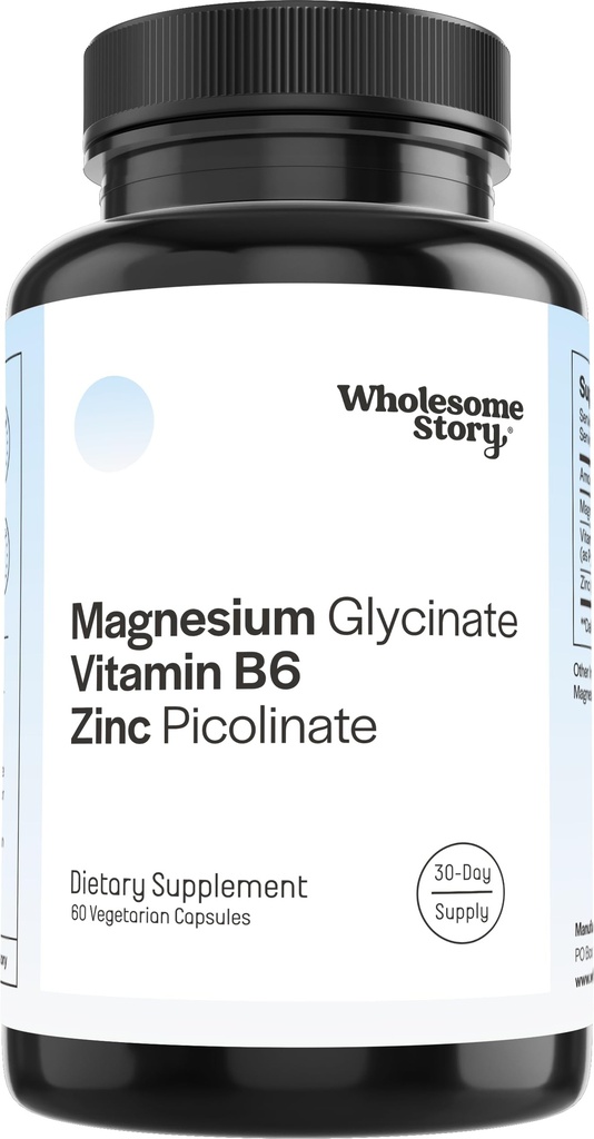 Zinc Picolinate, Magnesium Glycinate Supplements with P5P Vitamin B6 | Magnesium and Zinc Vitamin | Reproductive & Fertility Health, Hormone Balance, Immune System Support | 30 Day Supply