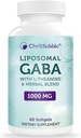 Liposomale GABA Supplementen 1000mg met L-Theanine 200mg,High Absorptie,Ashwagandha,Chamile,Tart Cherry Herbal Supplement voor volwassenen,60 Softgels,Non-GMO,Gluten Free