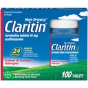 Claritine Allergie Geneeskunde voor volwassenen, 24 uur Non-Drowsy Loratadine 10 mg Pillen, Antihistamine, 100 tabletten