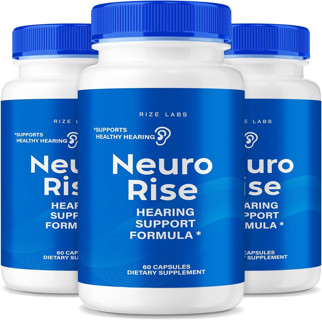rize labs - Neuro Rise Capsules, Hearing Support Supplement, Pillen ter ondersteuning van gezonde gehoor, Geavanceerde Formule voor Oorgezondheid, Tinnitus & Geluid Relief (180 Capsules)