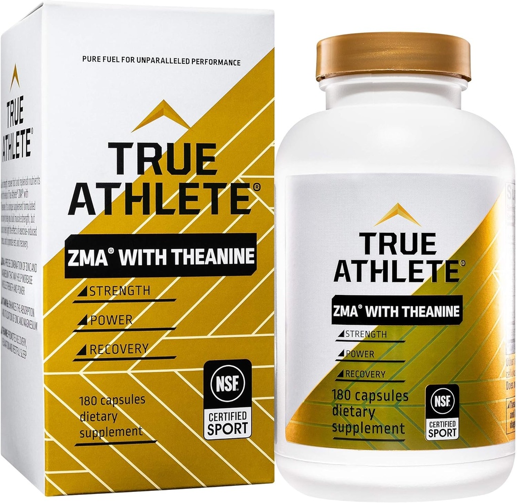 True Atlete ZMA met Theanine is ontworpen voor betere immuunfunctie en spier reparatie ook het ondersteunen van energiemetabolisme en beter herstellen van slaap. (180 capsules)