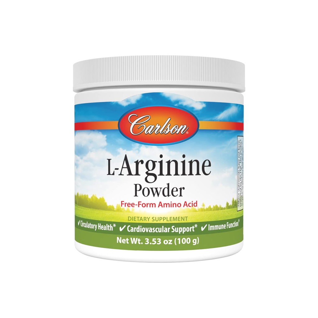 Carlson - L-Argininepoeder, vrij-vorm-Aminozuur, Circulatoire Gezondheid, 3,53 oz (100 g)