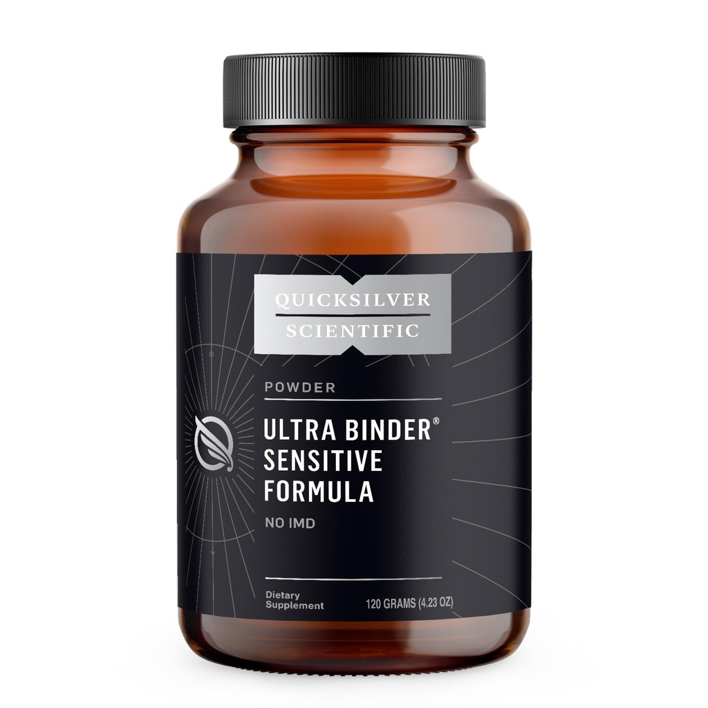 Quicksilver Scientific Ultra Binder Sensitive Formula - Gut Health Supplement met geactiveerde Charcoal, Bentonite Clay - Cleansing Support Powder (120g)