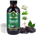 Immunia Elderberry Syrup helpt het immuunsysteem te versterken. Vlierbessen Concentraat met vlierbloesem, tijm en pepermunt. Geen suiker toegevoegd. Heerlijke smaak. 24 dagen / Bottle. (1-pack)