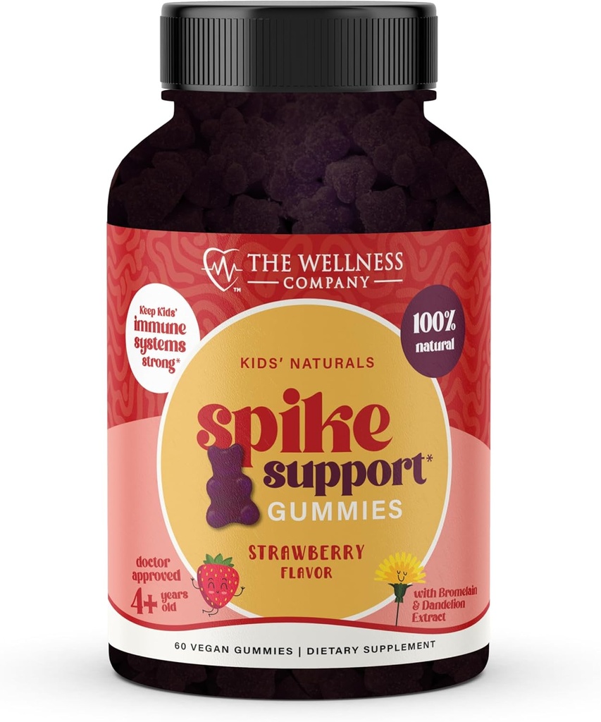 Kids Naturals Spike Support Gummies Year-Round Wellness with Vitamin C, D & Zink 60ct (1 maand levering)