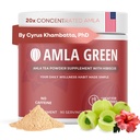 Amla Powder & Green Tea Superfood Supplement met Hibiscus, 20x Ultra Concentrated Amla, Antioxidant Support, Gemaakt met Oolong Thee en Indiase kruisbessen, Biologische, Vegan, Hibiscus, 90 Servers