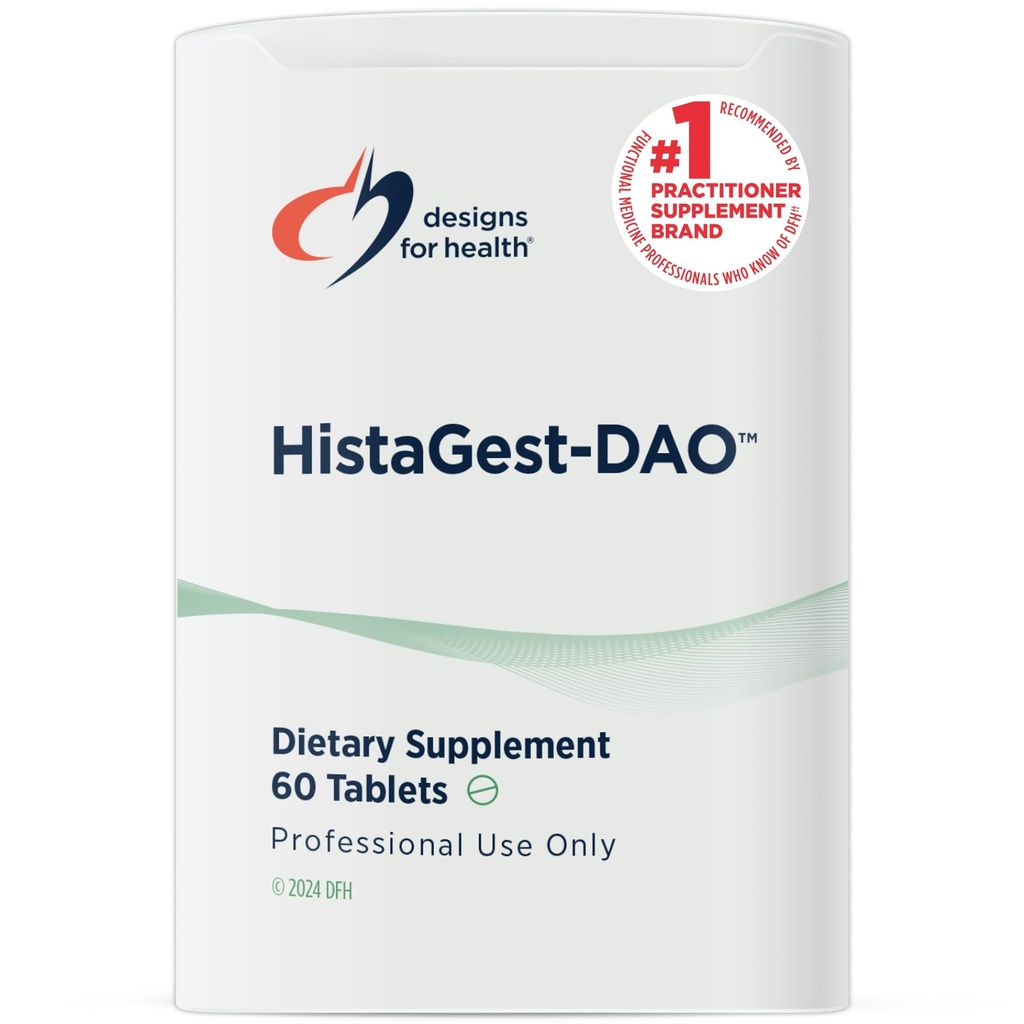 Designs for Health HistaGest-DAO - Diamine Oxidase DAO Enzyme to Support Digestie van Histamine-Containing Foods - 20.000 HDU DAO Diamine Oxidase Enzymes (60 Gastro-Resistant Tablets)