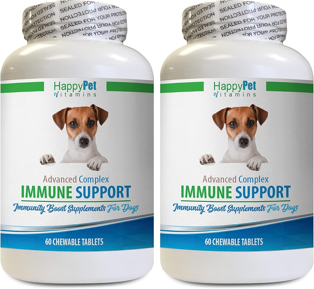 Allergie Immune Bites voor honden Lam Flavor - Hond Immune System Support - Lever en nieren Gezondheid - Krachtige ANTIOXIDANTS - Natuurlijke formule - Turkije staart Capsules Hond - 2 flessen (120 Treats)