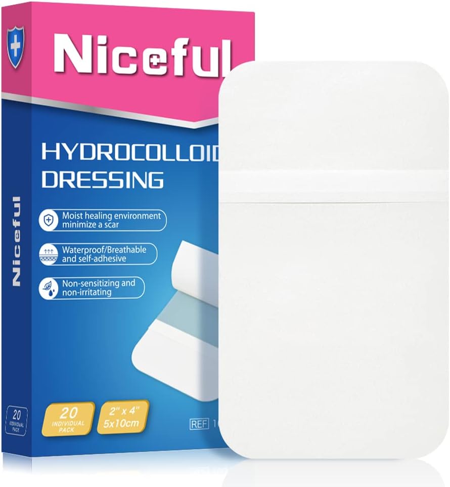 20 Count Hydrocolloid Bandages 2 x 4 in, Large Wound Dressing Healing Bandages voor Wonden, Waterdichte Bandage Large