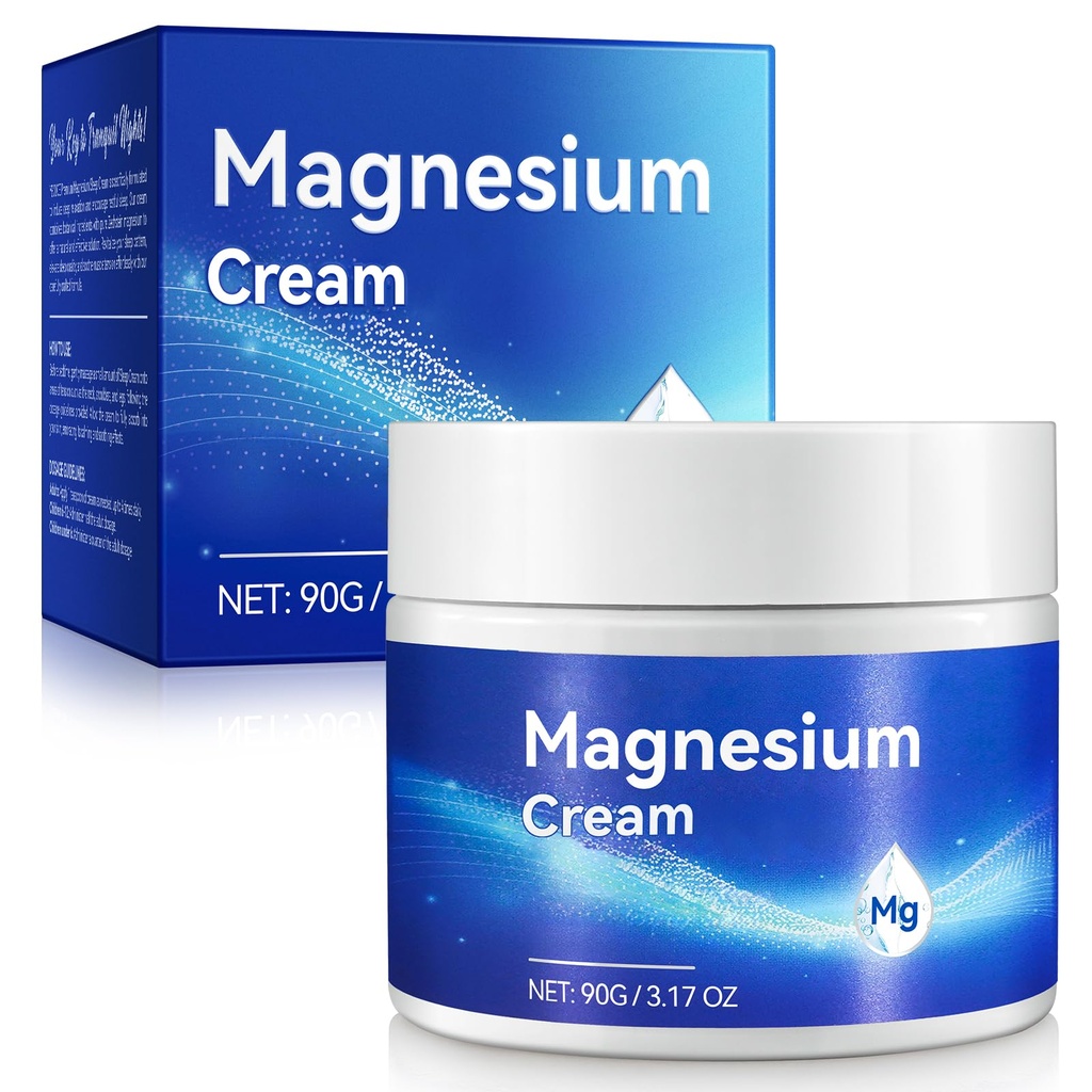 Lotion de magnésium, Crème de magnésium pur pour mieux dormir, soin du leg et des articulations, non-graisseux -Topical Magnésium Chlorure-Skin Friendly Ingrédients-3.17 OZ